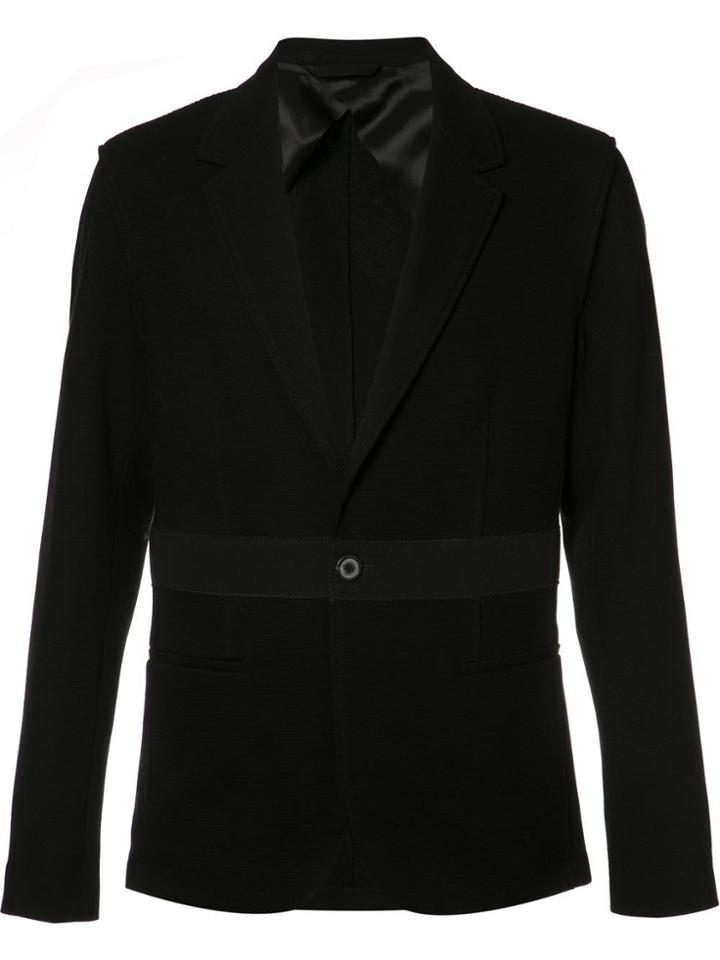 Lanvin Single Button Stripe Blazer - Black
