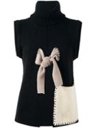 Hache Tie Cutout Detail Jumper, Women's, Size: 42, Black, Cashmere/wool