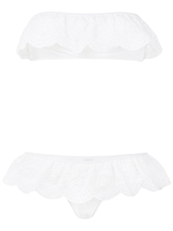Zimmermann - Meridian Frill Bikini Set - Women - Polyamide/spandex/elastane - 0, White, Polyamide/spandex/elastane