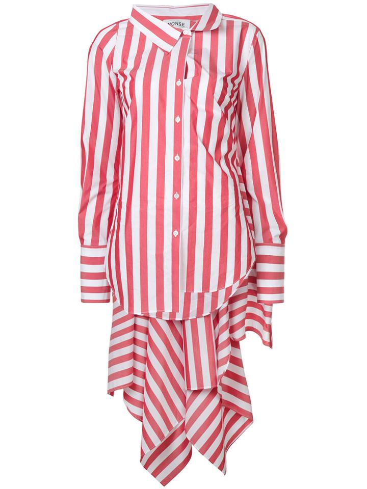 Monse Striped Ruffle Back Shirt - Red