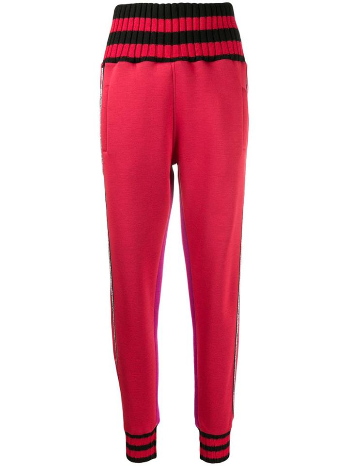 Frankie Morello Embellished Track Trousers - Red