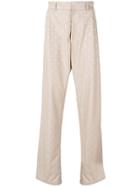 Gmbh Pleated Straight Leg Trousers - Grey