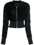 Andrea Ya'aqov Front Zip Cropped Jacket - Black