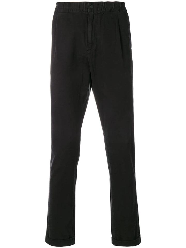 Ps By Paul Smith Elasticated Straight-leg Trousers - Black
