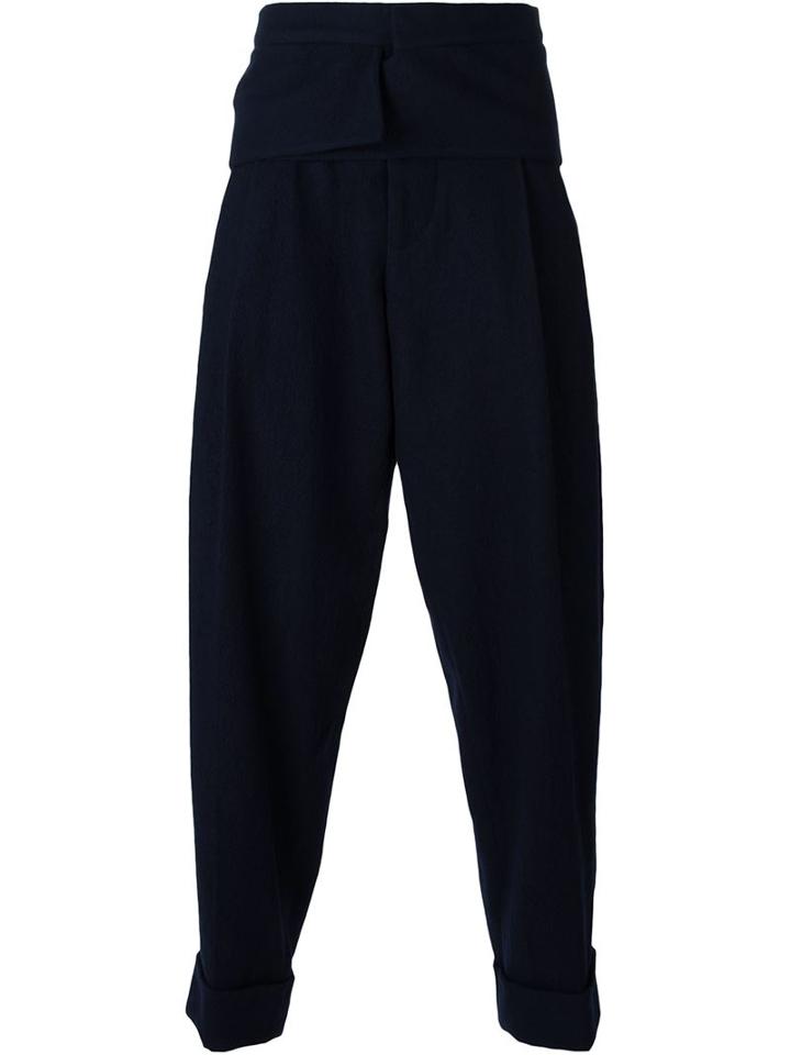 Haider Ackermann Pressure Trousers, Men's, Size: Medium, Blue, Virgin Wool