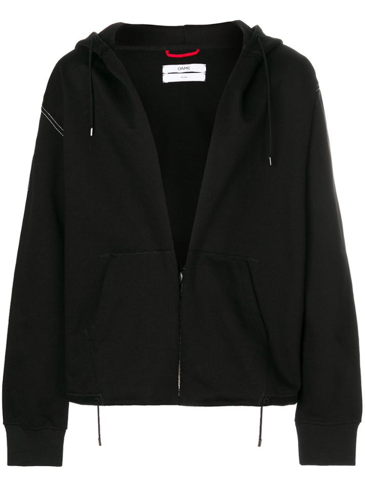 Oamc Zipped Hooded Sweatshirt - Black
