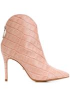 Schutz Crocodile Effect Round-ankle Boots - Pink