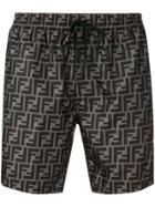 Fendi Monogram Print Swim Shorts - Black