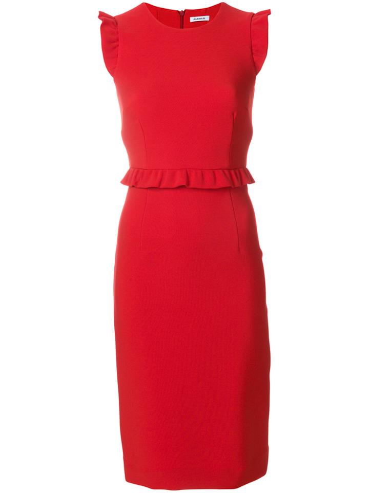 P.a.r.o.s.h. Ruffle Hem Pencil Dress - Red