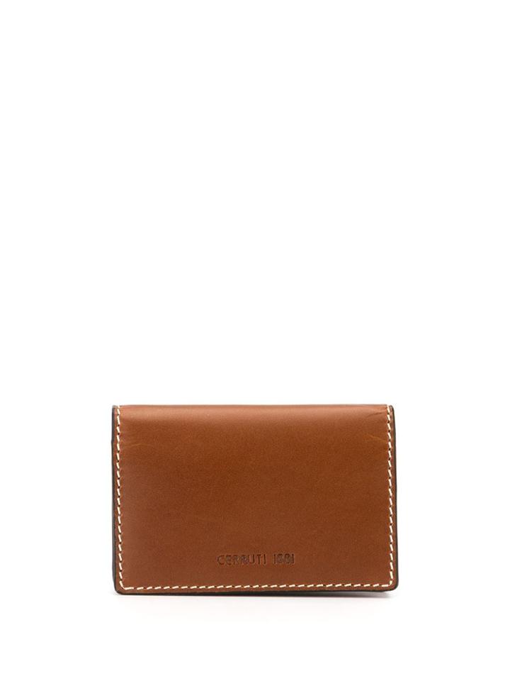 Cerruti 1881 Logo Embossed Card Holder - Brown