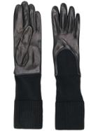 Gala Knitted Cuff Gloves - Black