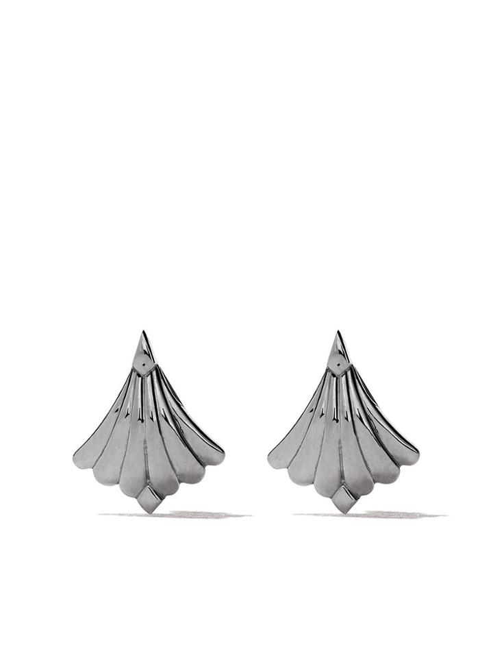 Fairfax & Roberts 18kt White Gold Modele Stud Earrings - Silver