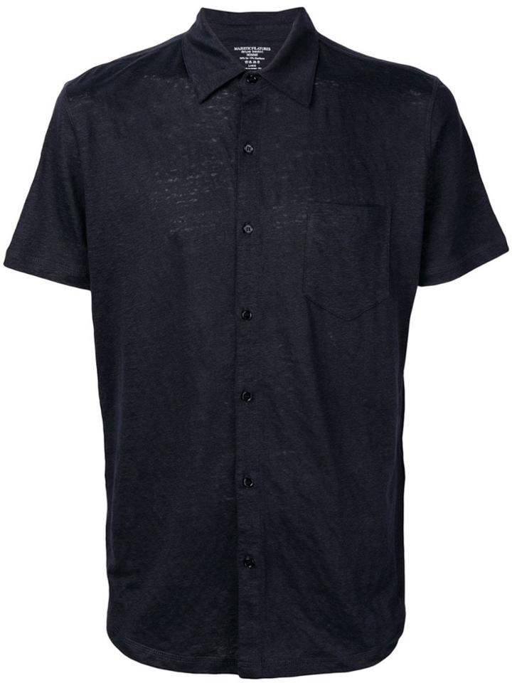 Majestic Filatures Slim-fit Short-sleeved Shirt - Blue