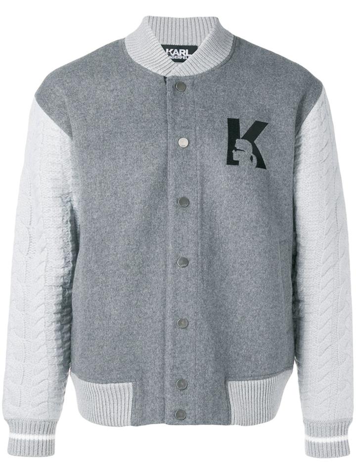 Karl Lagerfeld K Bomber Jacket - Grey