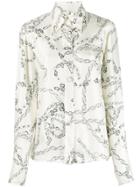 Victoria Beckham Textured Chain Print Shirt - White