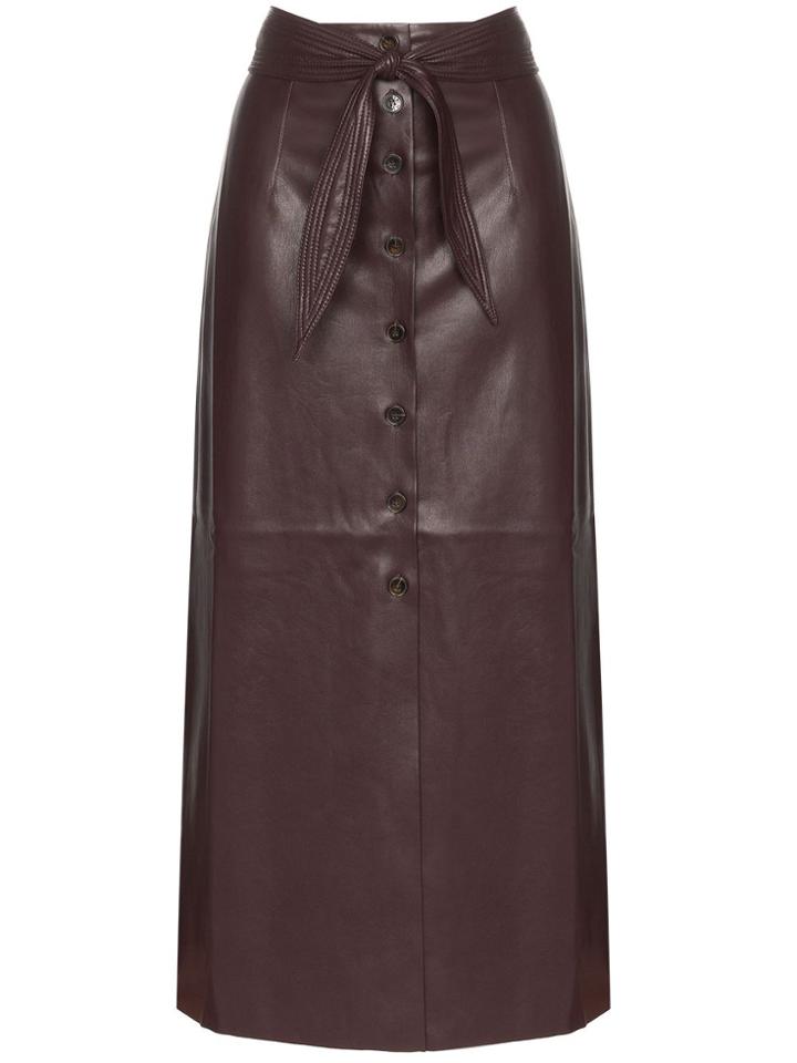 Nanushka Belted Buttoned Midi Skirt - Purple