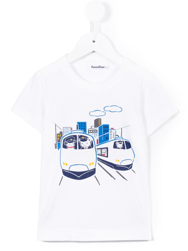 Familiar - Train Print T-shirt - Kids - Cotton - 4 Yrs, White