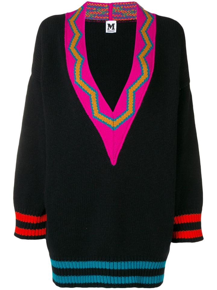 M Missoni V-neck Oversized Sweater - Black