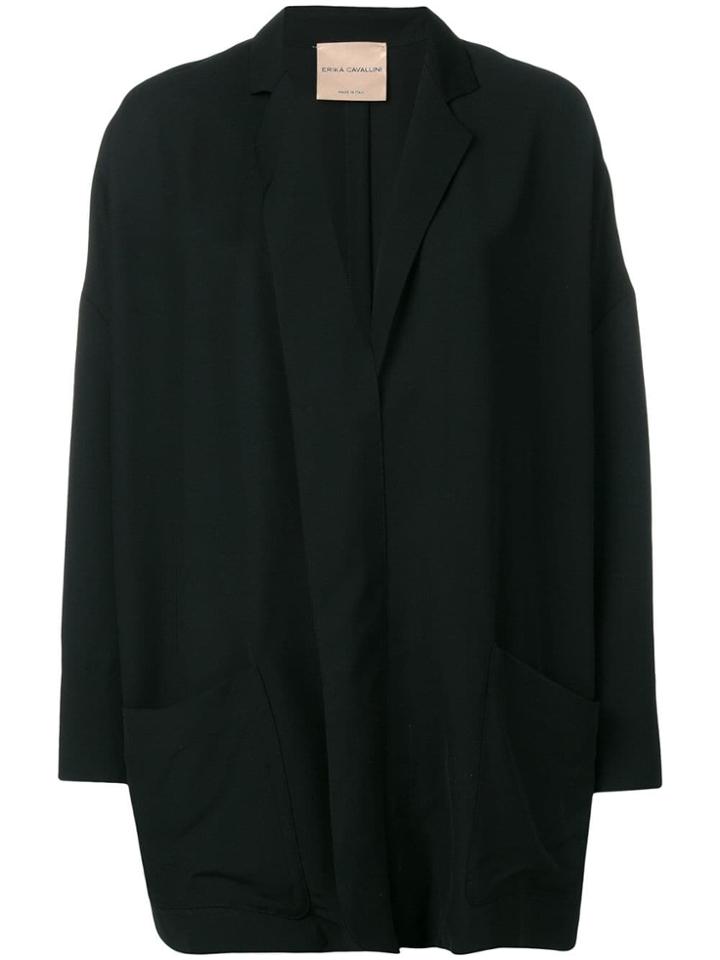 Erika Cavallini Oversized Draped Blazer - Black
