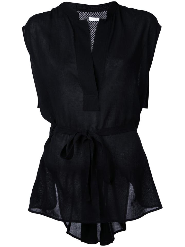 Rito - Stand Collar Blouse - Women - Cotton - 38, Black, Cotton