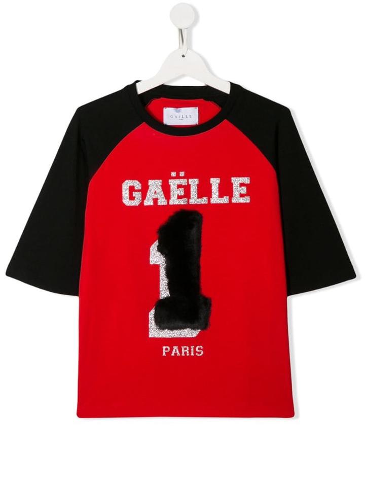 Gaelle Paris Kids Logo Print T-shirt - Red