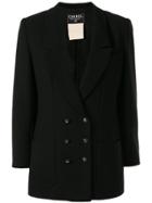 Chanel Pre-owned 1995 Peaked Double-breasted Blazer - Black