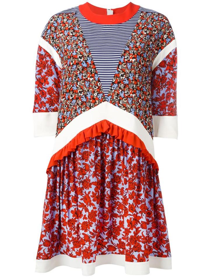 Msgm Floral Print Shift Dress, Women's, Size: 40, Silk