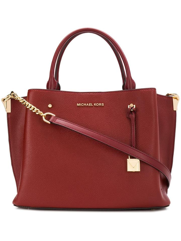 Michael Michael Kors Padlock Detail Tote Bag - Red