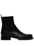 Ann Demeulemeester Black Flat Leather Ankle Boots
