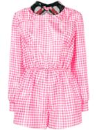 Miu Miu Checked Playsuit - Pink & Purple