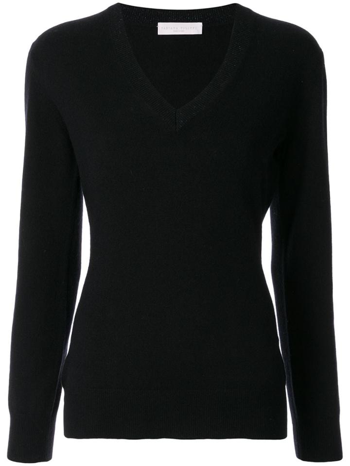 Fabiana Filippi V-neck Fitted Jumper - Black