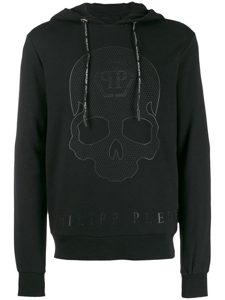 Philipp Plein Logo Skull Print Hoodie - Black