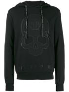Philipp Plein Logo Skull Print Hoodie - Black