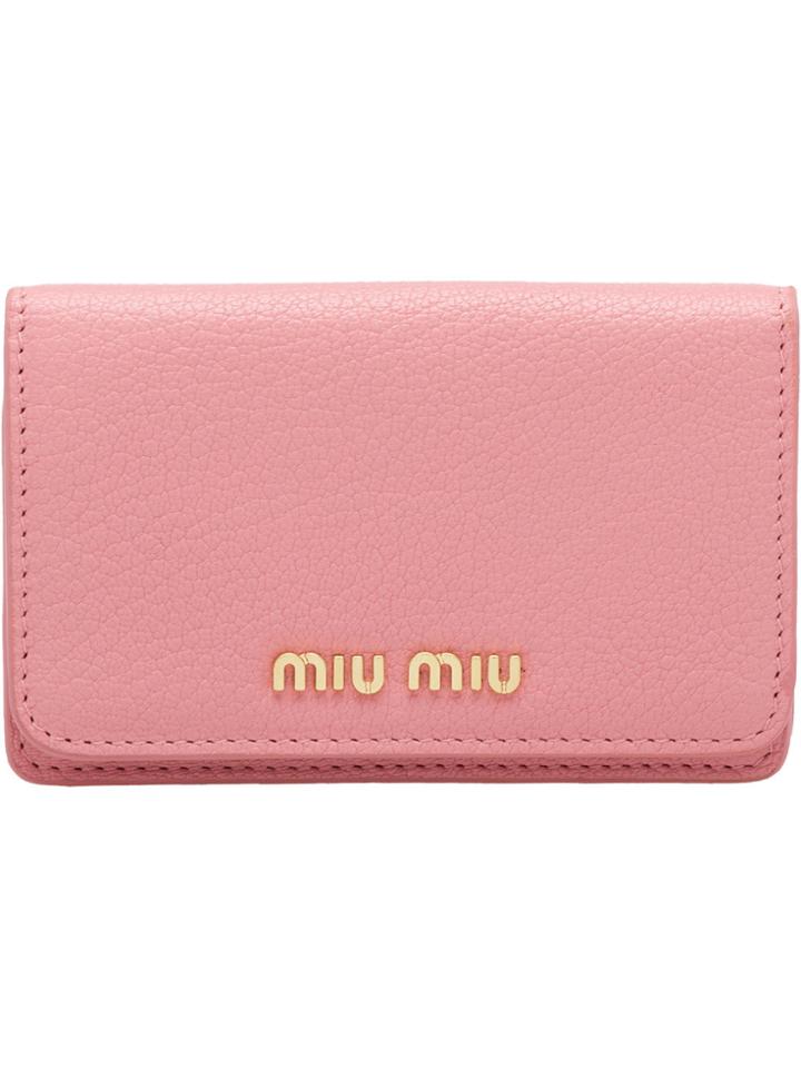Miu Miu Madras Business Cardholder - Pink & Purple