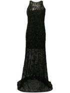 Versace Bead Embroidered Gown - Black