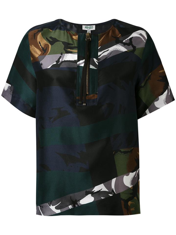 Kenzo Zip Detail Blouse - Multicolour
