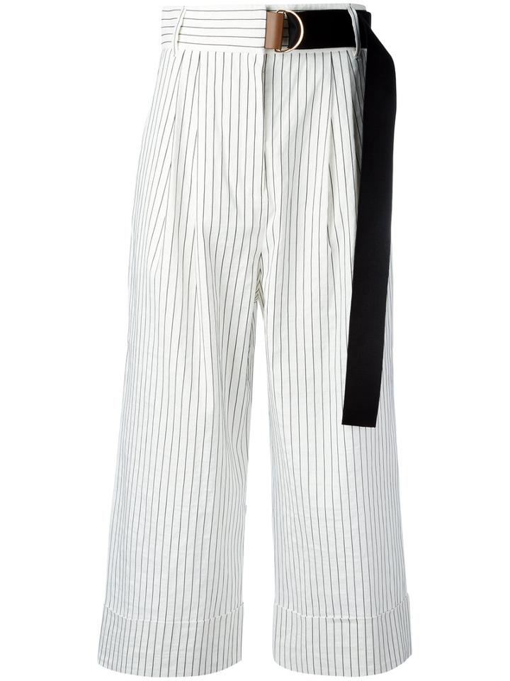 Tibi Lightweight Cropped Trousers, Women's, Size: 2, White, Cotton/linen/flax/elastolefin