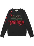 Gucci Gucci Logo Sweatshirt With Spiritismo - Black