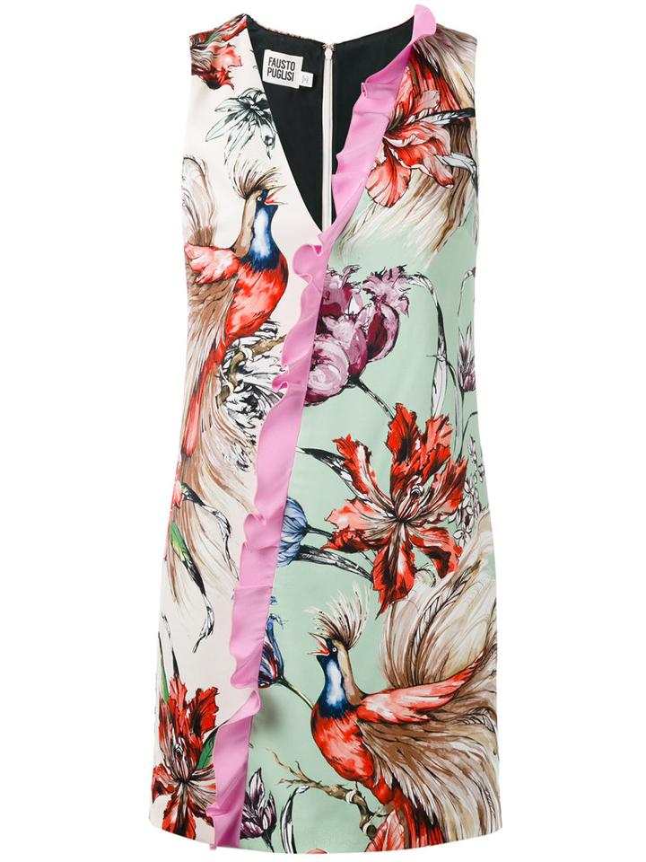 Fausto Puglisi Floral Contrast Dress, Women's, Size: 40, Viscose/spandex/elastane/silk