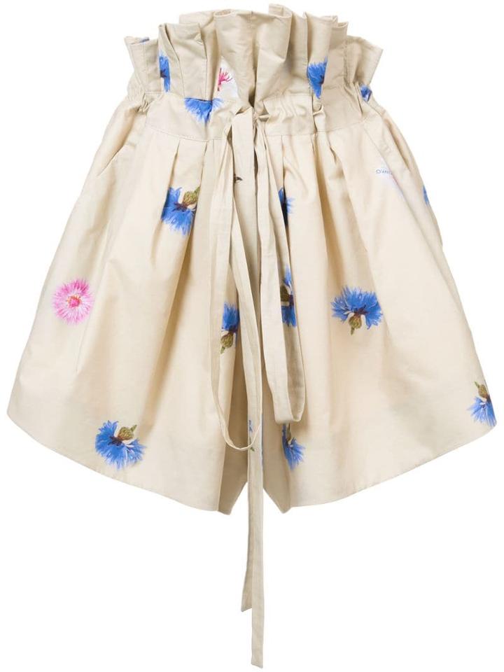 Natasha Zinko Printed Paper Bag Shorts - Neutrals