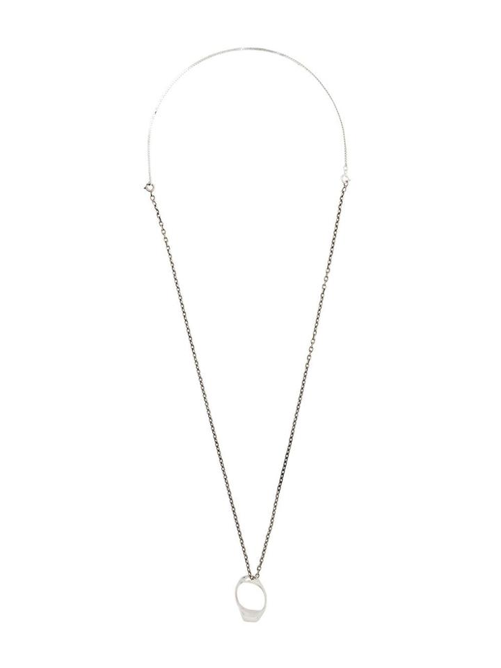Maison Margiela Perforated Ring Necklace - Silver