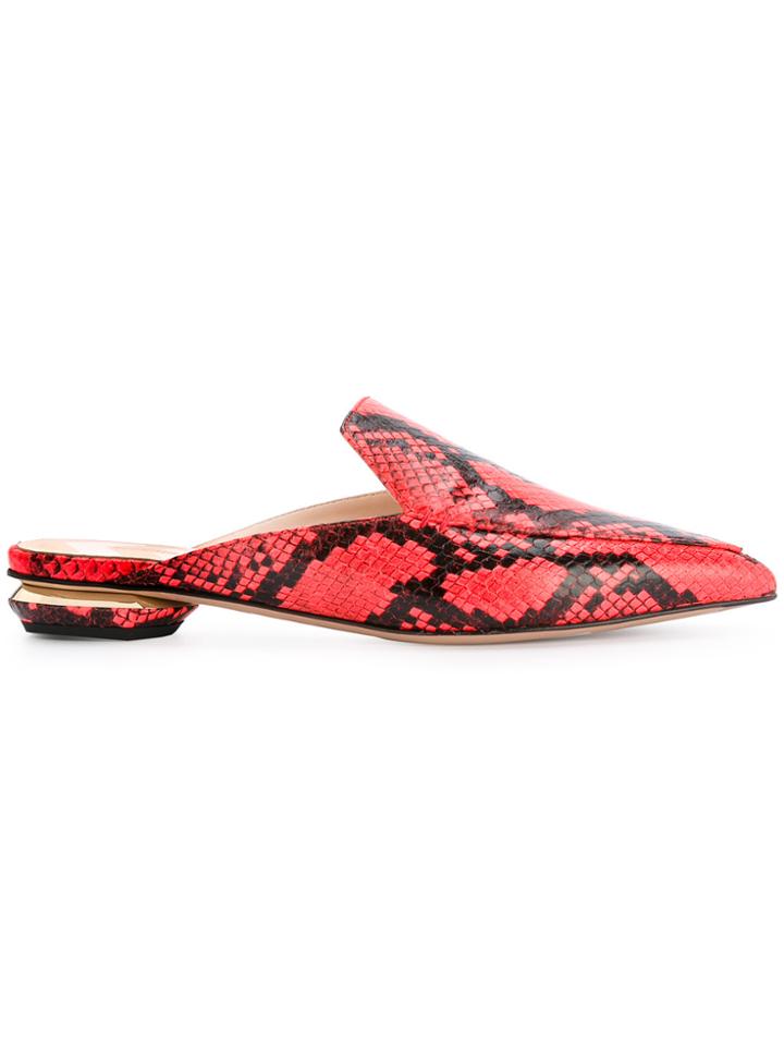 Nicholas Kirkwood Beya Snake Print Mules - Red