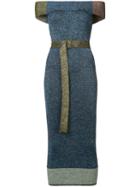 Christopher Kane - Patchwork Bardot Dress - Women - Nylon/polyester/viscose/metallized Polyester - M, Blue, Nylon/polyester/viscose/metallized Polyester