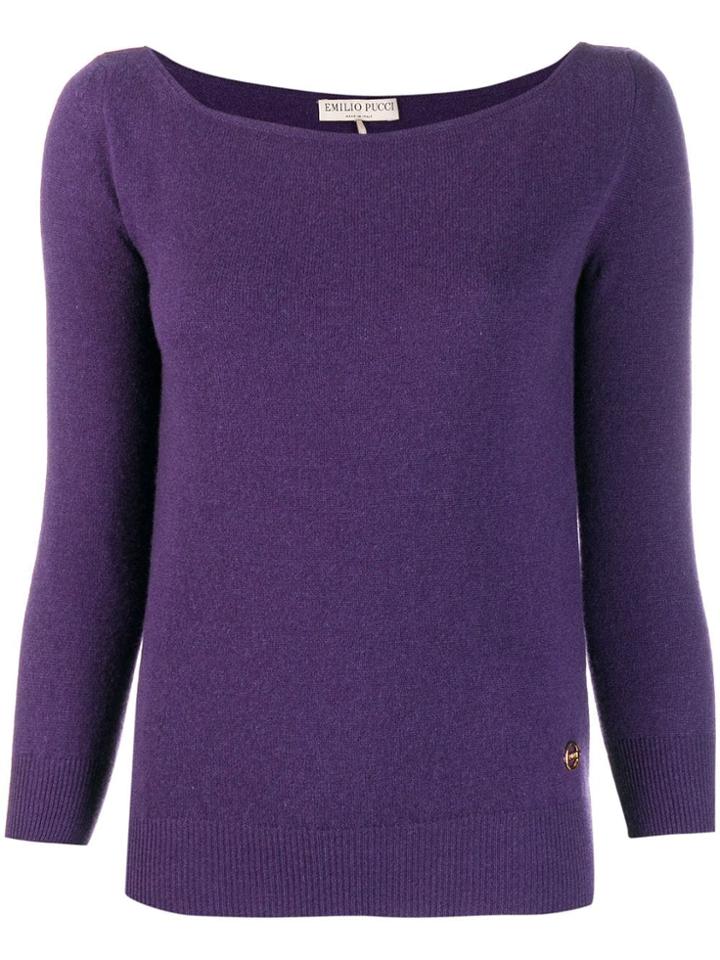 Emilio Pucci Boat Neck Sweater - Purple