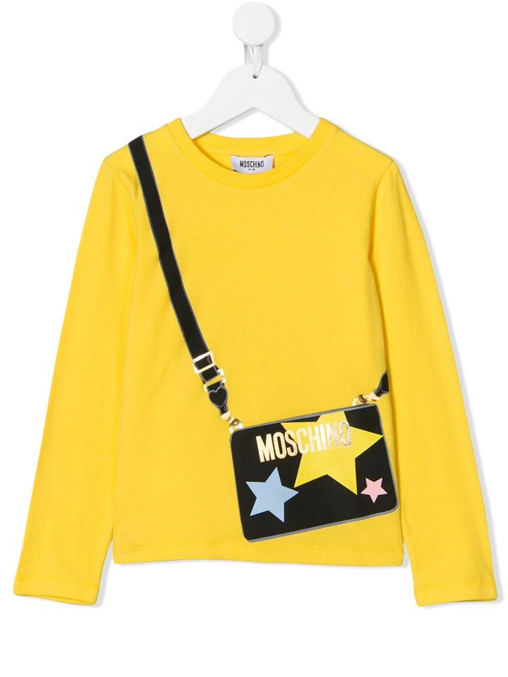 Moschino Kids Teen Trompe L'oeil-print T-shirt - Yellow & Orange