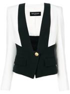 Balmain Embossed Button Vest Jacket - White