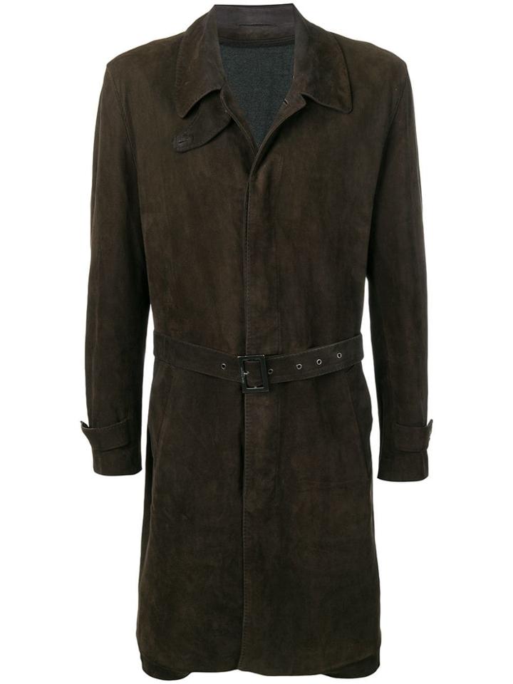 Salvatore Ferragamo Vintage 1990's Belted Midi Coat - Brown