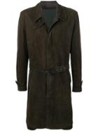 Salvatore Ferragamo Vintage 1990's Belted Midi Coat - Brown