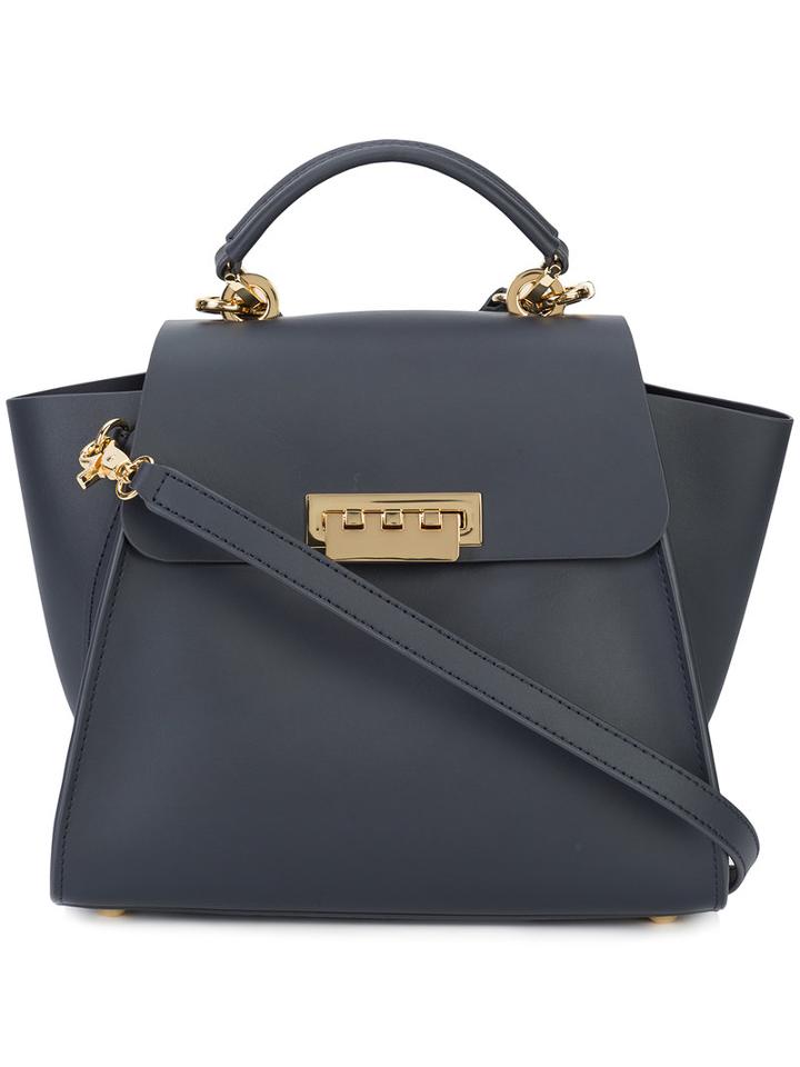 Zac Zac Posen - Logo Print Satchel - Women - Calf Leather/metal - One Size, Blue, Calf Leather/metal