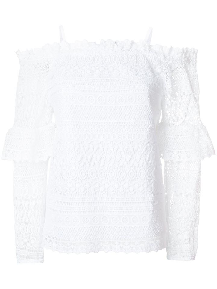 Steffen Schraut Dropped Shoulders Crochet Blouse - White